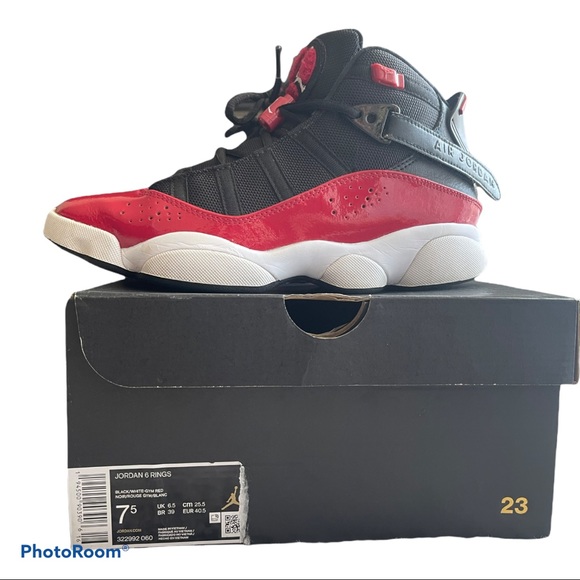 Nike Jordan 6 Rings Mens 7.5 black white red - Picture 14 of 14